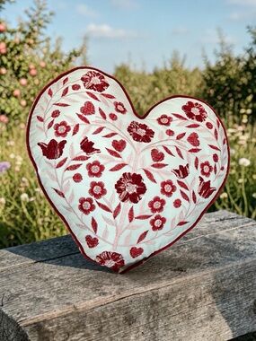 Studio Curate Heart Tag on White & Red Textile